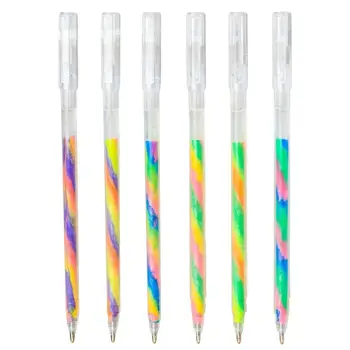Блестящ гел химикалки 6 цвята, Преливащи Градиентные дръжки Fine Точка За разпределяне на маркерах, Цветни моливи за рисуване