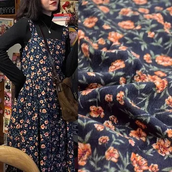 Вельветовая кърпа за квадратни метра за костюмных рокли, палта, Шиене с Мека памучна кърпа с принтом 