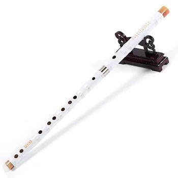 Висококачествена Китайска Флейта Бяло/черно бамбуково Disi В Двухсекционном стил, Лесно переносимая Музикална Флейта за пътуване, Клавиш C/D/E/F/G