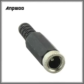 Включете захранване dc 5,5x2,1mm, Конектор за захранващия кабел dc, черен куплунг за Свързване на камера за видеонаблюдение, съединители dc Anpwoo DC05