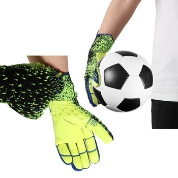 Вратарские ръкавици, латексови футболни вратарские ръкавици, мини футболни ръкавици, Ръкавици за защита на пръстите, зелени, № 9