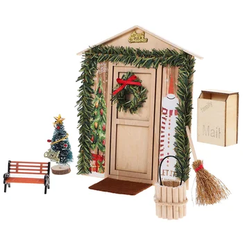 Вратата подпори за дома, Мини-Коледна сцена, Декорация за дома, Оформление, Украса, Коледни украси, играчки