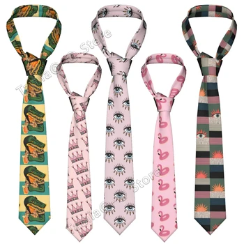 Вратовръзка-динозавър, мъжки вратовръзки от полиэстерового коприна 8 см, модни празнични подаръци за партита, вратовръзка за сватба, празнична риза, аксесоари