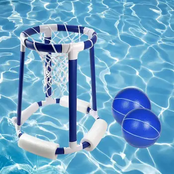 Гаф баскетболното пръстен за басейна, определени за играта на воден баскетбол на открито, комплект, подходящ за деца, забавни плаващи играчки за басейна с 2