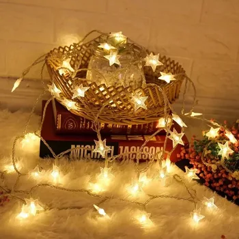 гипсофила led звезда петолъчна звезда светлинна венец акумулаторен фенер сватбена спалня празнична украса Коледна украса