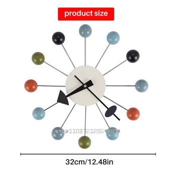 ГОРЕЩА ПРОДАЖБА на Прост цветна топка Модерни часовници Художествено моделиране Спортни Декоративни Бонбони Стенни часовници Разход на цвят Метал + топка от масивна дървесина