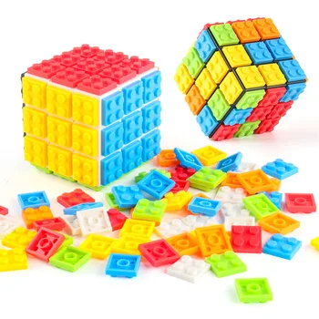 Градивните елементи на Пъзел Куб 3x3x3 Подвижна Професионален Magic Cubo 3x3 Забавни Играчки-Неспокойни Подаръци Сам Speed Magico