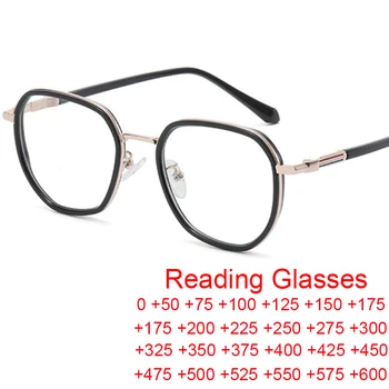 Дамски Ретро Квадратни Очила в Рамки със Защита От синьо Лъчи, Елитен Марка, Мъжки Модни Компютърни Очила За Четене, слънчеви Очила За Възрастните Хора