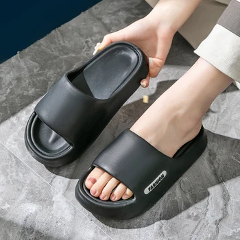 Дамски сандали на платформа, удобни обувки на плоска подметка с отворени пръсти и каишка с катарама за щиколотке, дамски ежедневни летни обувки