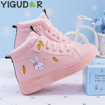 Детска Парусиновая обувки, Маратонки за момичета, Висока зимни обувки за момчета, Дишащи обувки 2023, в Есенно-зимната мода обувки Little White Rabbit