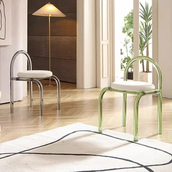 дизайнерско кристалното стол за грим, скандинавските акрилни ултра-леки, прозрачни столове, минималистичные сладки интериорни аксесоари