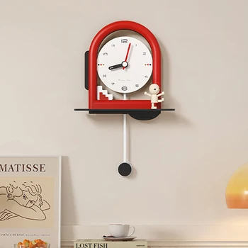 Дървени часовници с аниме за кухня в Скандинавски стил, безшумни стенни часовници с цифри, Детска стая, Малък Кавайный декор за дома