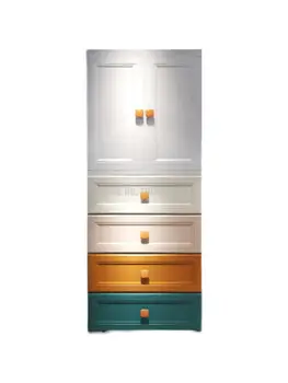 Европейският прост детски шкаф с отворена врата, модерен минималистичен шкаф за съхранение на дете, спалня, домакински пластмасов шкаф, окачен