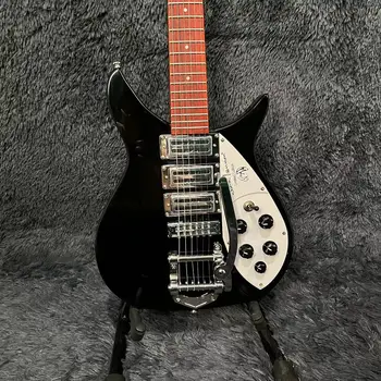 Електрическа китара Rickenbacker 325, Полуполый корпус, с Черен цвят, Тремоло Система Бридж, 6 Струнен Китара Rarra, Безплатна доставка