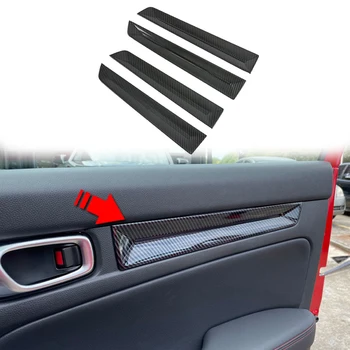 За Honda Civic 11th 2022 4 бр. Автомобилни ленти за вътрешни врати, етикети за обличане, Защитен декор, Структура от въглеродни влакна, аксесоари за автомобили