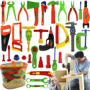 [Забавно] 34 бр./компл. игралната къща, играчка, семеен момче-механик, електрически инструменти за поддръжка, мобилен костюм, детски набор от инструменти, инструменти за моделиране, подарък