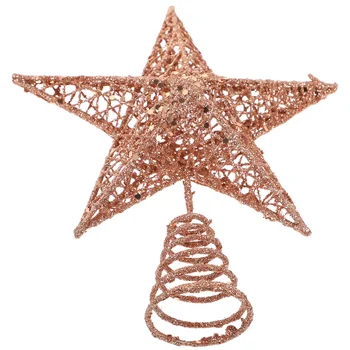 Звездна Елха с Блестящи декоративни звездите на върха на дървото, Украса за Коледната елха, Украса за Коледното парти