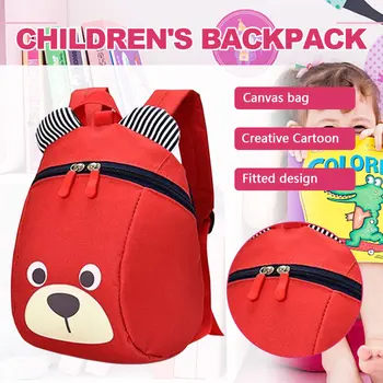 Здрава мультяшная чанта през рамо с шарките на малка мечка, преносим, лесен скъпа раница, голяма голям графичен сладко чанта за бебе, малко дете