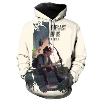 Игра The Last Of Us Мъжки hoody с 3D Принтом Laxity, Всекидневни Пуловер Оверсайз, Модни Популярна Градинска облекло в стил хип-хоп, мъжки дрехи