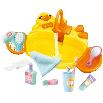 Играчка-мивка за деца С течаща вода, играчки за измиване на лицето, Автоматична система за кръговрата на водата, Играта къща, играчки за ролеви игри