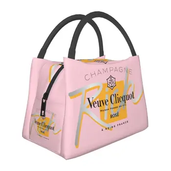 Изолирани чанти за обяд Clicquot за жени, за многократна употреба охладител за шампанско, Термобокс за Bento, Работна кутия за Пикник