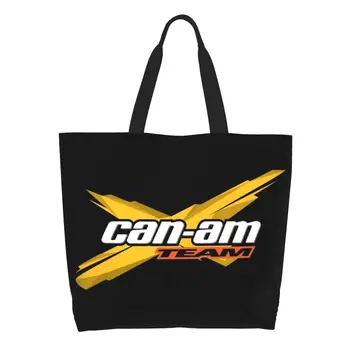 Изработена по Поръчка Холщовая Пазарска Чанта с Логото на Can Am BRP ATV, Женствена Чанта За Преработка на Продукти с Голям Капацитет, Чанти-Тоут За Купувачи