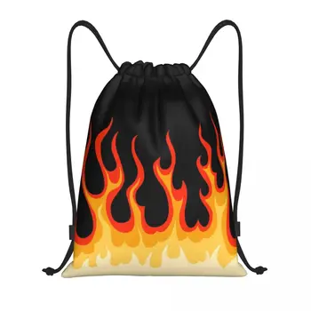 Изработена по поръчка Червена Класическа чанта за съвсем малък с расата пламък за пазаруване, Раници за йога, мъжки и дамски раници за спорт във фитнес залата