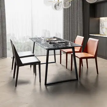 Кожен стол Модерен минималистичен работен стол Скандинавски маса за хранене Седлото Стол Лесен Луксозна маса за Хранене, стол, Домашен стол