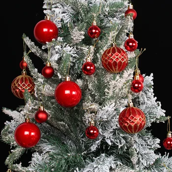 Коледен бал, 40 бр. комплект украси за Коледната елха, червено злато, зелено небьющийся топка, украса за Коледното парти, висулки за домашен декор