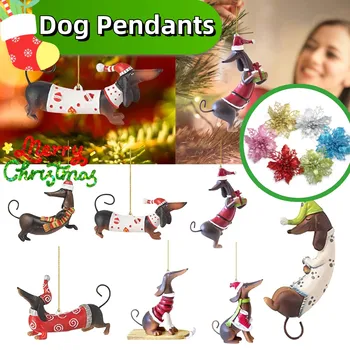 Коледна Елха, Висящи Висулка Няма нужда да се събират Прости Кученца Такси Лек Коледен Празничен Декор Висящи Висулки Занаят