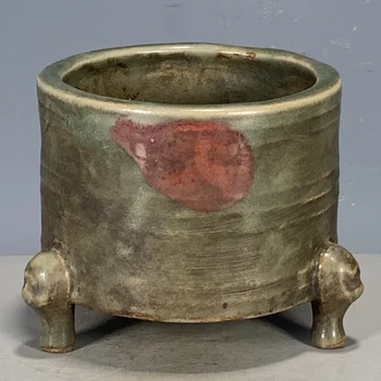 Колекция антикварен порцелан, Заяви kiln celadon подвесная червена трехногая кадилница за тамян