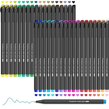 Комплект дръжки 36 цвята, връхчета за списания, дръжка 0,4 мм, микрон, Връхчета за рисуване, художествени маркери, ученически пособия