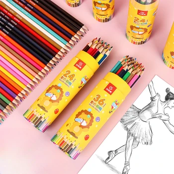Комплект цветни моливи 12/24/36, Детски училищен с молив скица, писалка за рисуване аниме, прахобразен молив, канцеларски материали за графити за студенти
