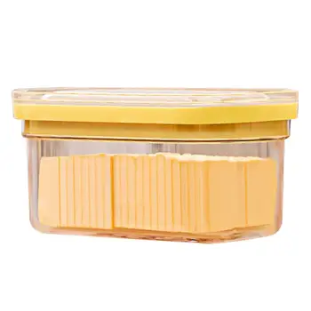 Контейнер за масло, запечатани кутия за съхранение на прясно масло С нож, с правоъгълна опаковка за масло, Кухненски инструменти за