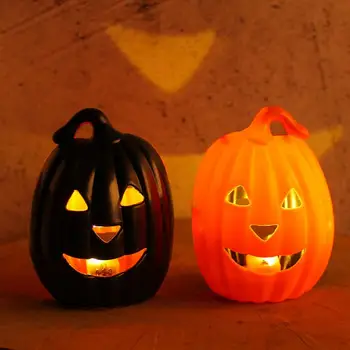Лампа във формата на тикви за Хелоуин, аксесоари за парти в чест на Хелоуин, Беспламенные led светлини във формата на тиква, Зловеща украса за Хелоуин за дома на нощта
