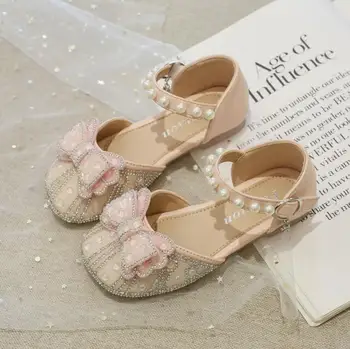 Летни детски сандали-гладиатори за момичета, обувки Принцеса С кристали, нескользящие дишащи модни детски сандали за момичета
