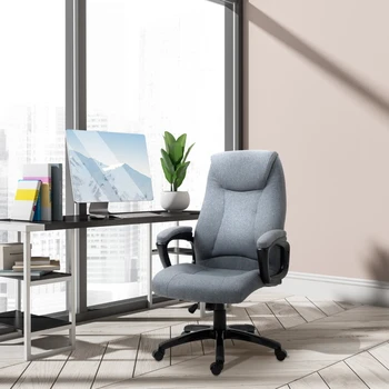 Лидер в продажбите, Текстилен стол за офис, Компютърен маса с функция за наклон, стол за управител със завъртане на 360 ° с регулируема височина