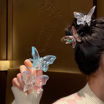 Луксозни Модни Нови 5*8 см, Блестящи кристални игли за коса с пеперуди за момичета, Аксесоари за коса