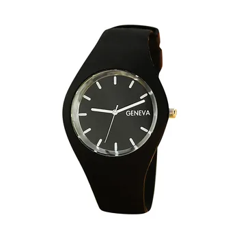 Луксозни ръчни часовници за жени, часовници с однотонным модел, каишка силикон, Модерни дамски часовници, Ежедневни цифров часовник