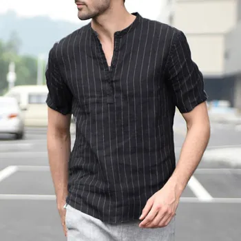 Лятна мъжка блуза 2023, Ризи в разговорния стил, Летни памучни тениски с копчета, Лятна мъжка блуза 2023, Ризи в хавайски стил