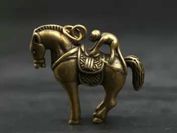 Малък китайски бронзов медальон във формата на животно от зодиака Кон, маймуна статуя на богатство