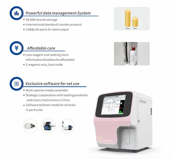 Медицинска Ветеринарна лаборатория 3 Части Автоматични Хематологични Анализатори на Автоматична Машина за анализ на кръвта