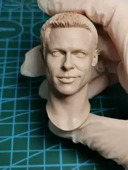 Модел за скулптура на главата на Брад Пит в мащаб 1/6 за 12-инчов екшън-фигурки на кукли Неокрашенная Модел за скулптура на главата на № 936