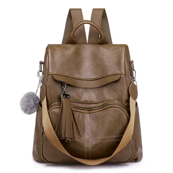 Модерен женски раница-портфейл, дизайнерски женски класическа раница, ученически чанти от мека изкуствена кожа, пътни чанти голям капацитет Mochila