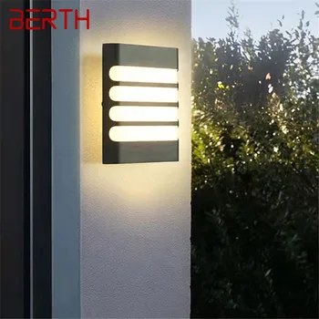 Модерен Лесен стенен монтаж лампа BERTH LED Водоустойчива IP 65 Реколта стенни лампи за външно осветление на дома тераси, коридор, двор