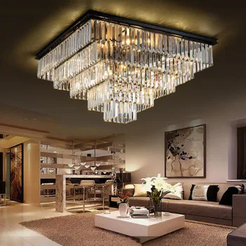 Модерен ретро тавана лампа с кристали, тавана лампа, за скрит монтаж за декорация на дома и хотела