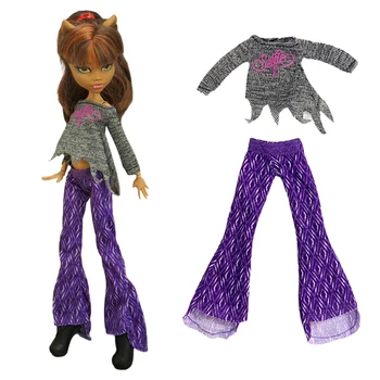 Модерен украшение, чудовищни аксесоари за кукли, мека риза, лилави панталони, Комплект ръчно изработени дрехи за 1/6 кукольной дрехи, играчки
