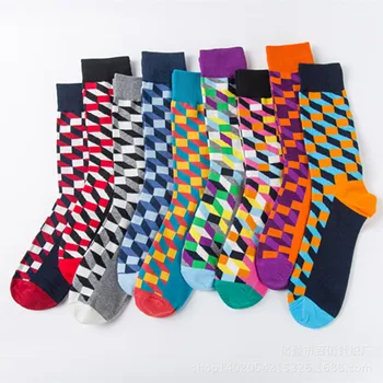 Модни Чорапи, индивидуалност, Модни Мъжки и дамски памучни чорапи със средна височина, 9 двойки, на Едро, забавни чорапи