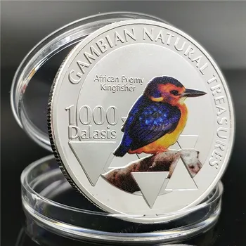 Монети Amazon Dwarf Kingfisher Challenge, посребрени метални Сувенири се събират монети, Подарочное украса за дома
