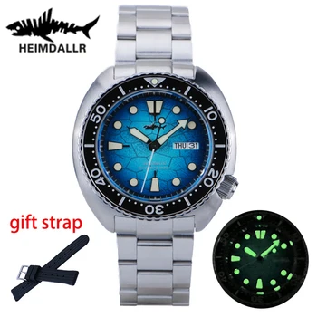 Мъжки часовник Heimdallr Turtle Abalone 6105 Механизъм NH36 Автоматично SPR777 Сапфирово-керамични bezel C3, Светещи механични часовници на 20 бар